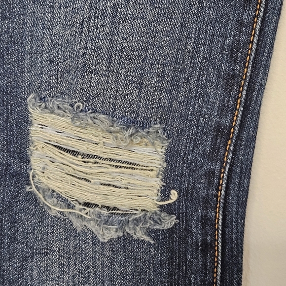 21 LEVI'S 518 DISTRESSED SUPERLOW BOOT CUT JEANS SIZE 1M - Picture 11 of 16